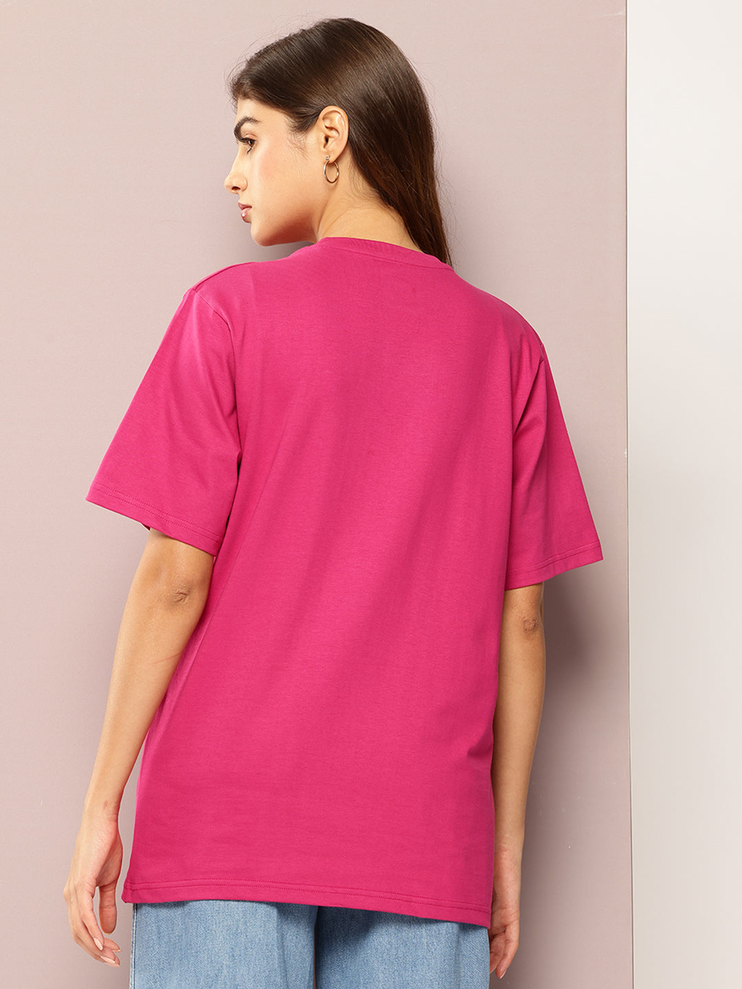 Womens Short Sleeve Printed Oversized Fit Tshirt