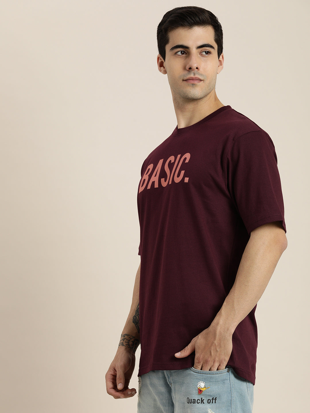 Mens Half Sleeve Round Neck Oversized Fit T-Shirts