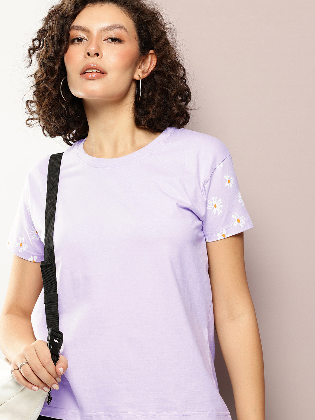 Womens Half Sleeve Round Neck Embroidery Boxy Fit Tshirts