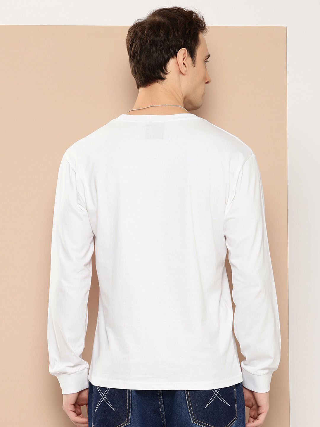 Mens Full Sleeve Round Neck Printed Oversized Fit Tshirts