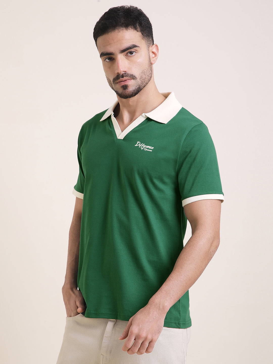 Mens Half Sleeve Polo Neck Back Printed Relaxed Fit Tshirts