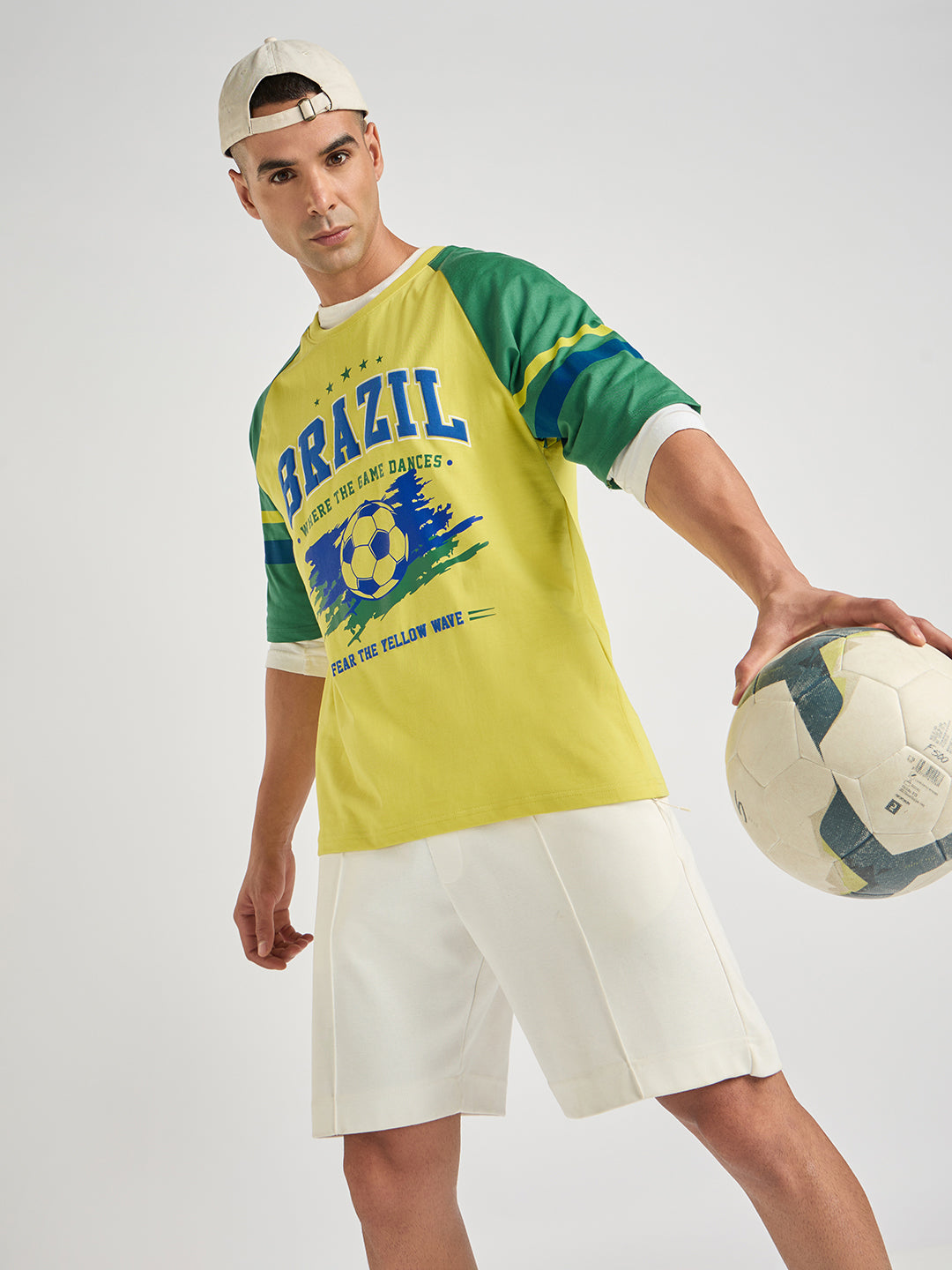 Mens Foot Ball Team Printed Oversized Raglan Sleeve Tshirt