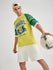 Mens Foot Ball Team Printed Oversized Raglan Sleeve Tshirt