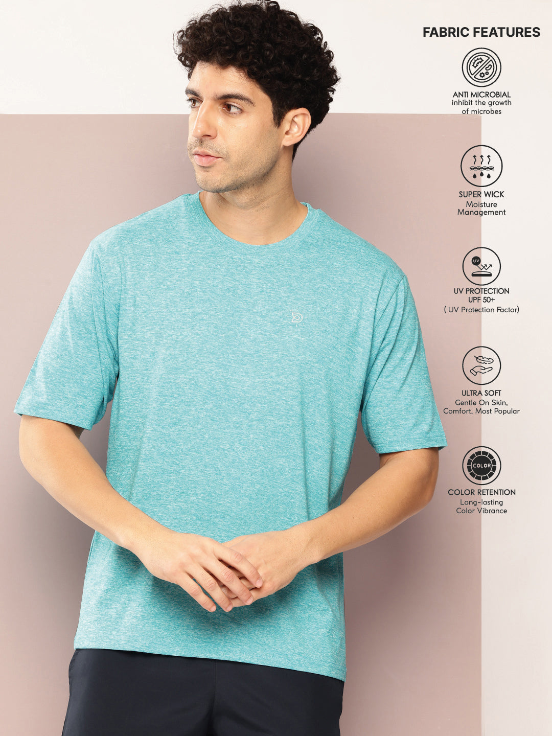 Mens Short Sleeve Round Neck Oversized Polyster Tshirt