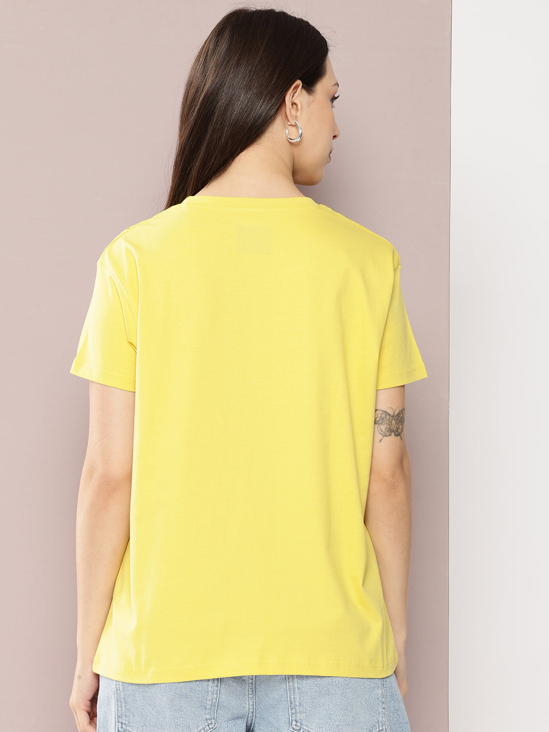 Womens Half Sleeve Round Neck Embroidered Boxy Fit Tshirts