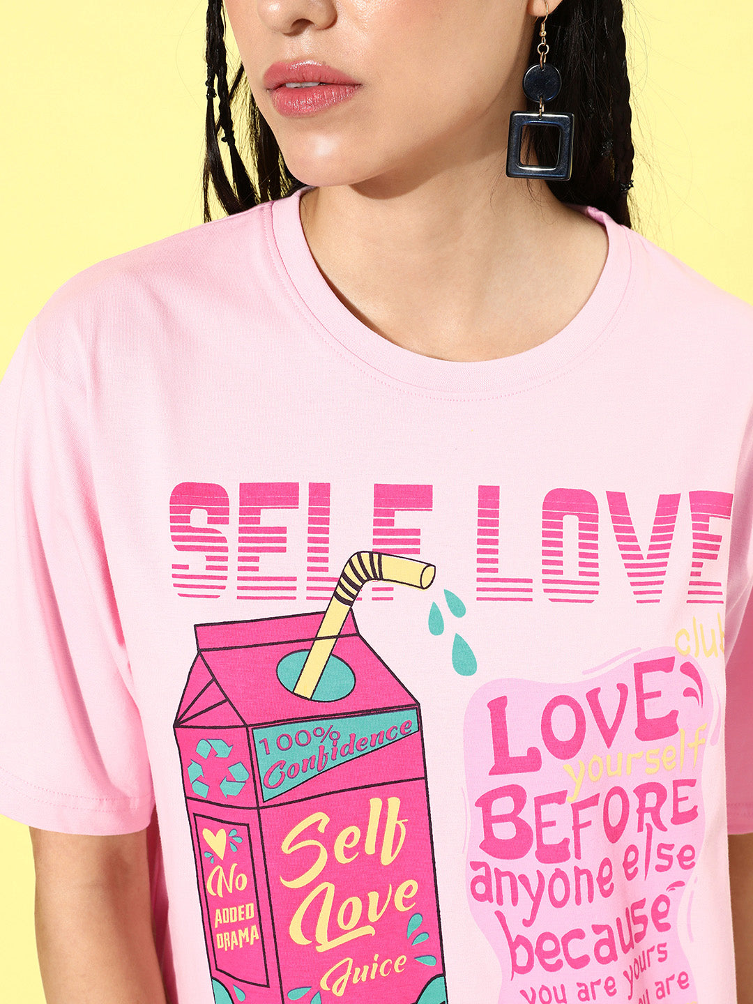 Womens Half Sleeve Round Neck Oversized Fit T-Shirts