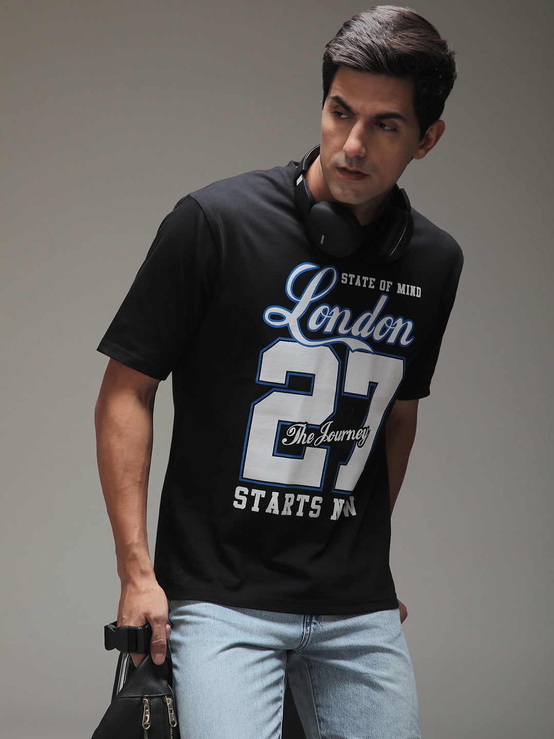 Mens Half Sleeve Round Neck Printed Oversized Fit Tshirts
