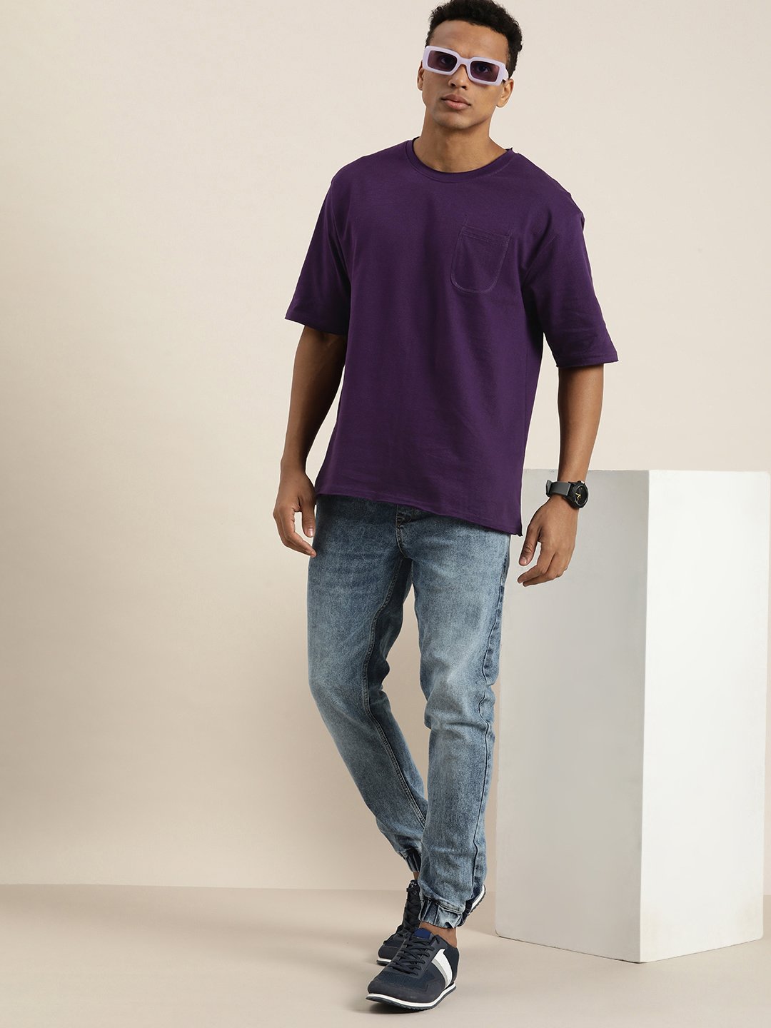 Mens Half Sleeve Round Neck Oversized Fit T-Shirts