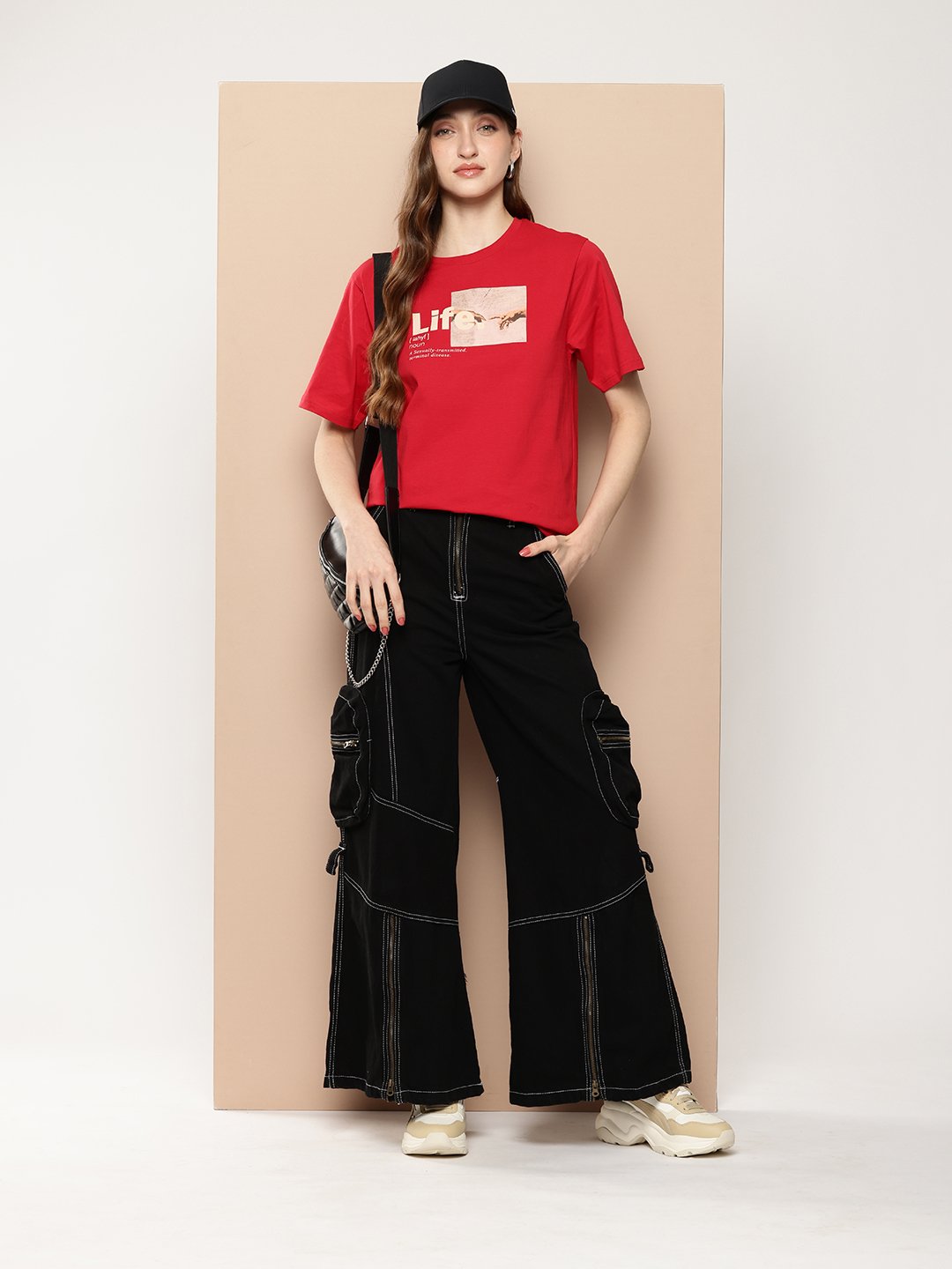 Womens Half Sleeve Round Neck Oversized Fit T-Shirts