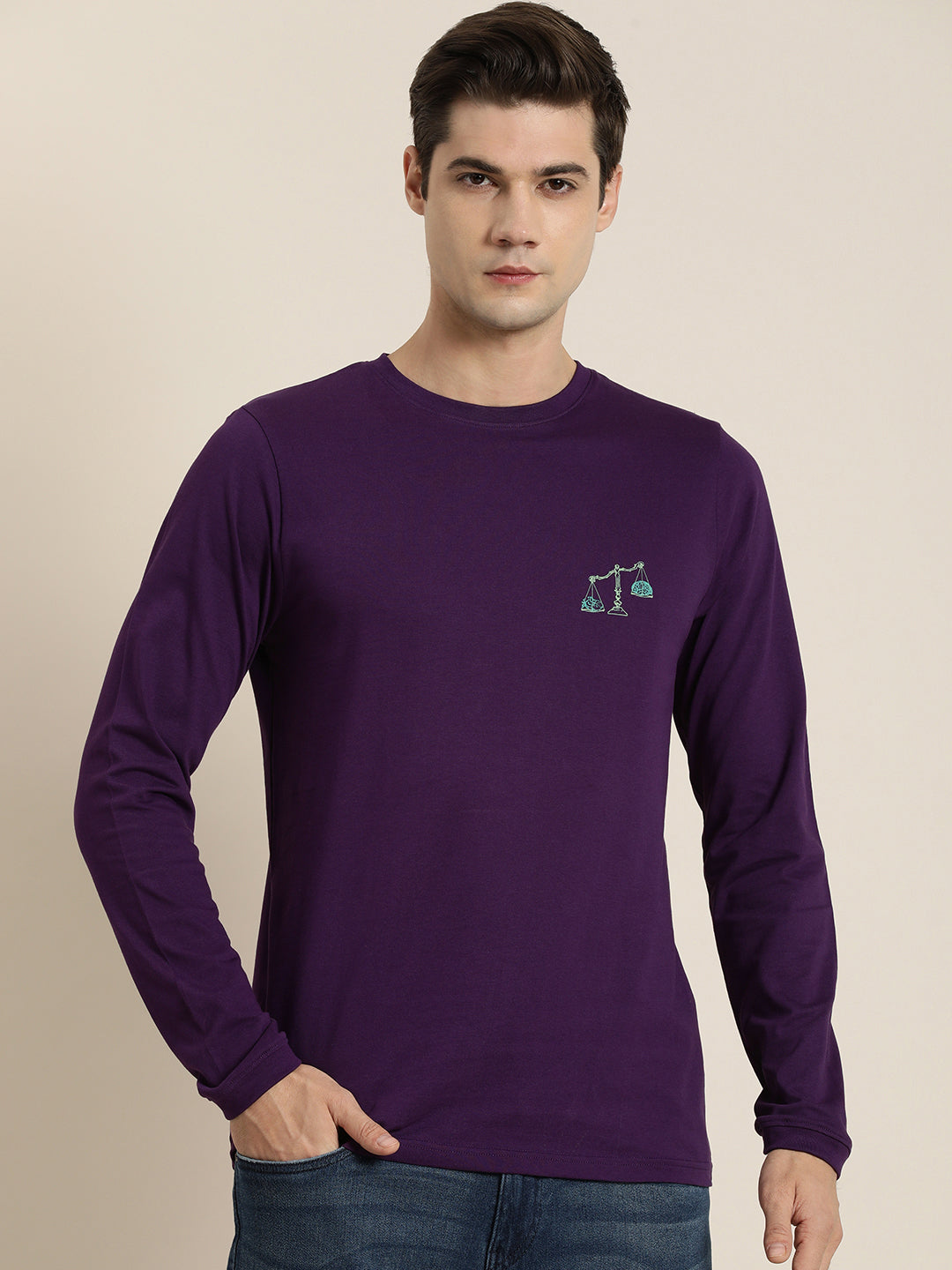 Mens Full Sleeve Round Neck Regular Fit T-Shirts