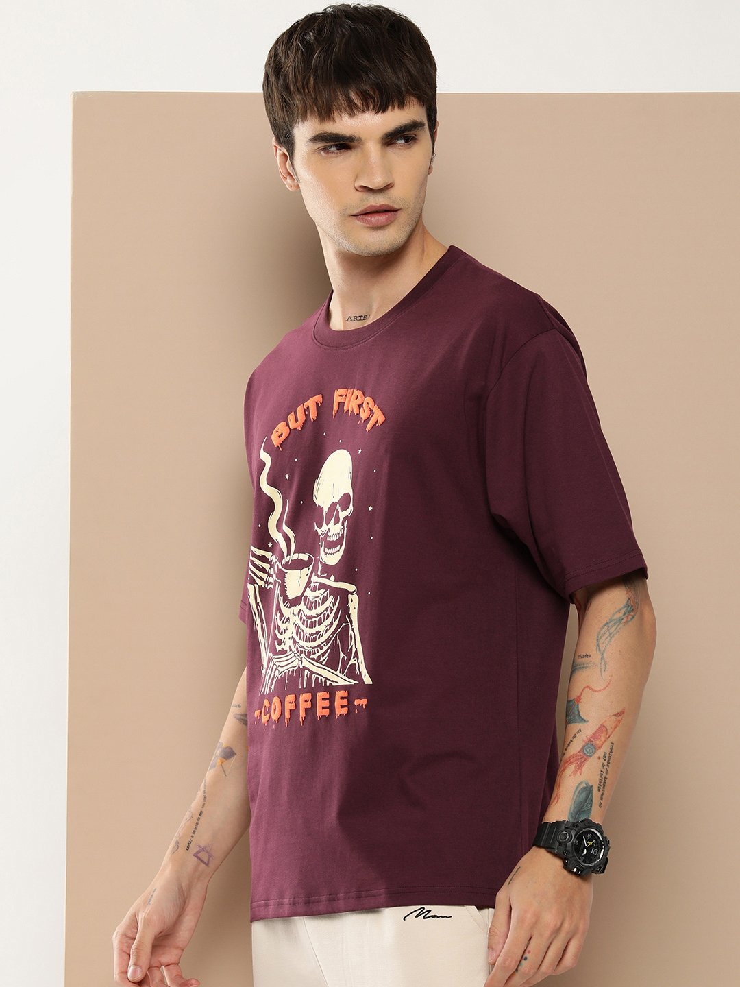 Mens Half Sleeve Round Neck Oversized Fit T-Shirts