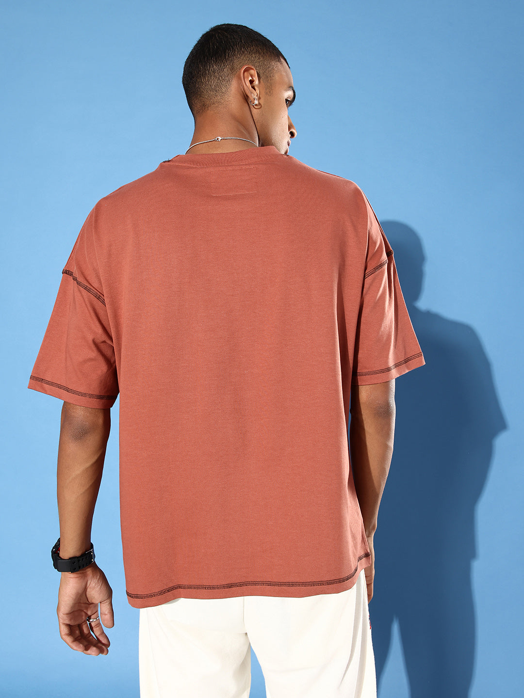 Mens Half Sleeve Drop Shoulder Plain Oversized Fit T-Shirts