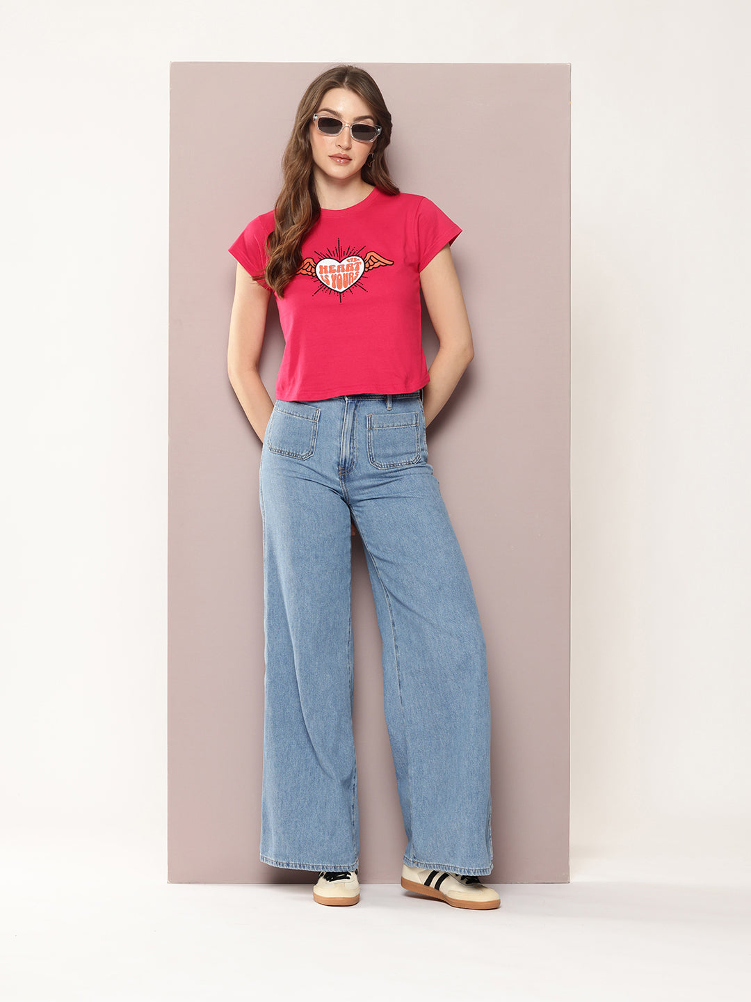 Womens Half Sleeve Round Neck Embroidered Regular Fit Tshirts