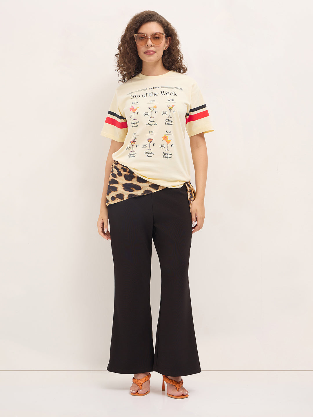 Womens Half Sleeve Round Neck Printed Oversized Fit Tshirts
