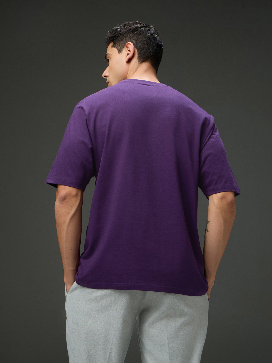 Mens Round Neck Half Sleeve Printed Oversized Fit Tshirt