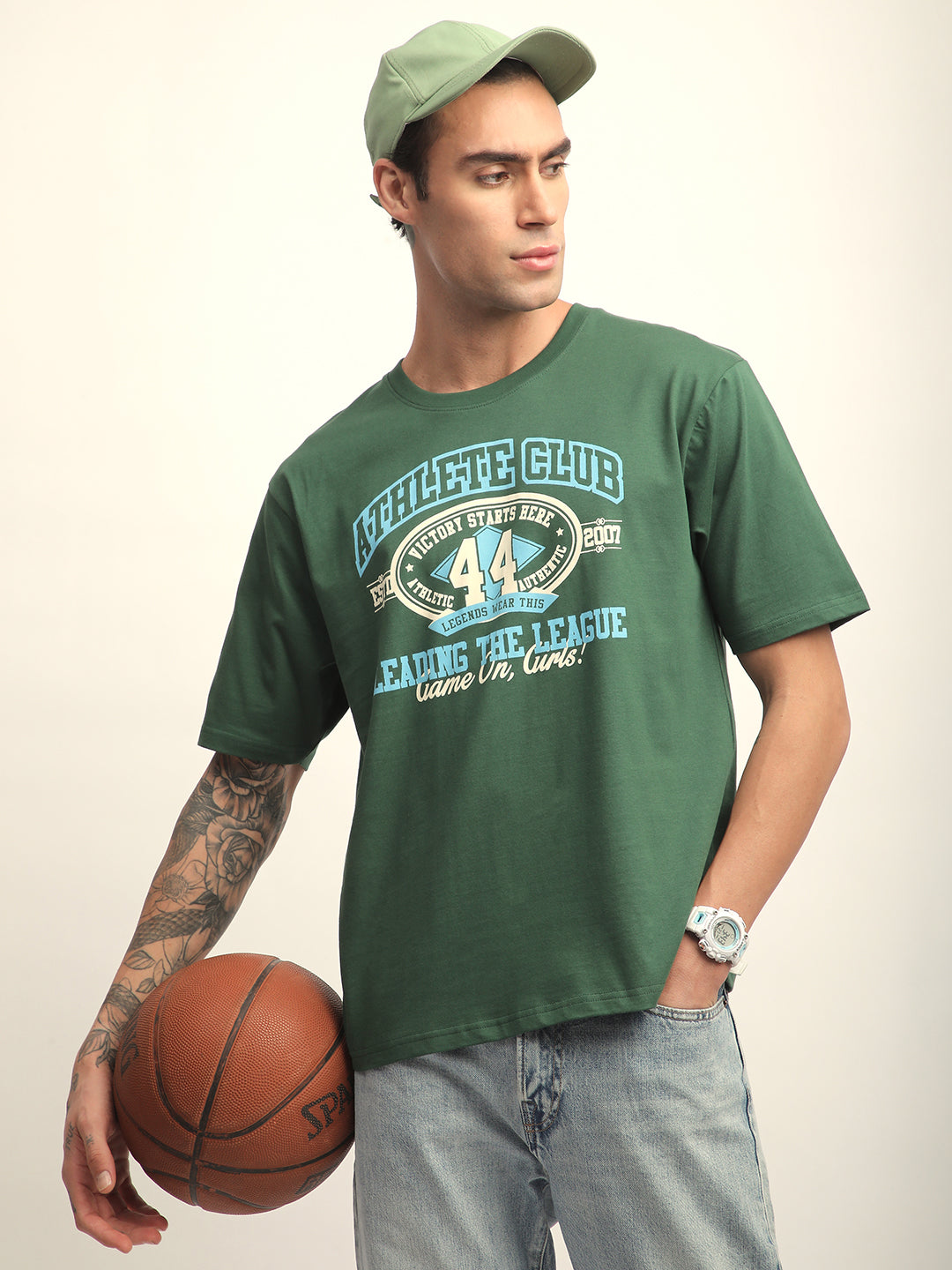 Mens Half Sleeve Round Neck Printed Oversized Fit Tshirts
