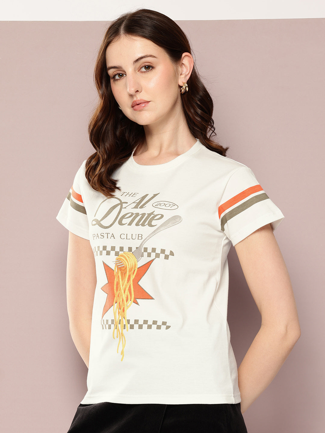 Womens Short Sleeve Printed Regular Fit Tshirt