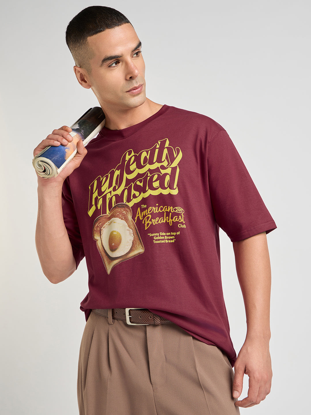 Mens Printed Oversized Cotton Round Neck Tshirt
