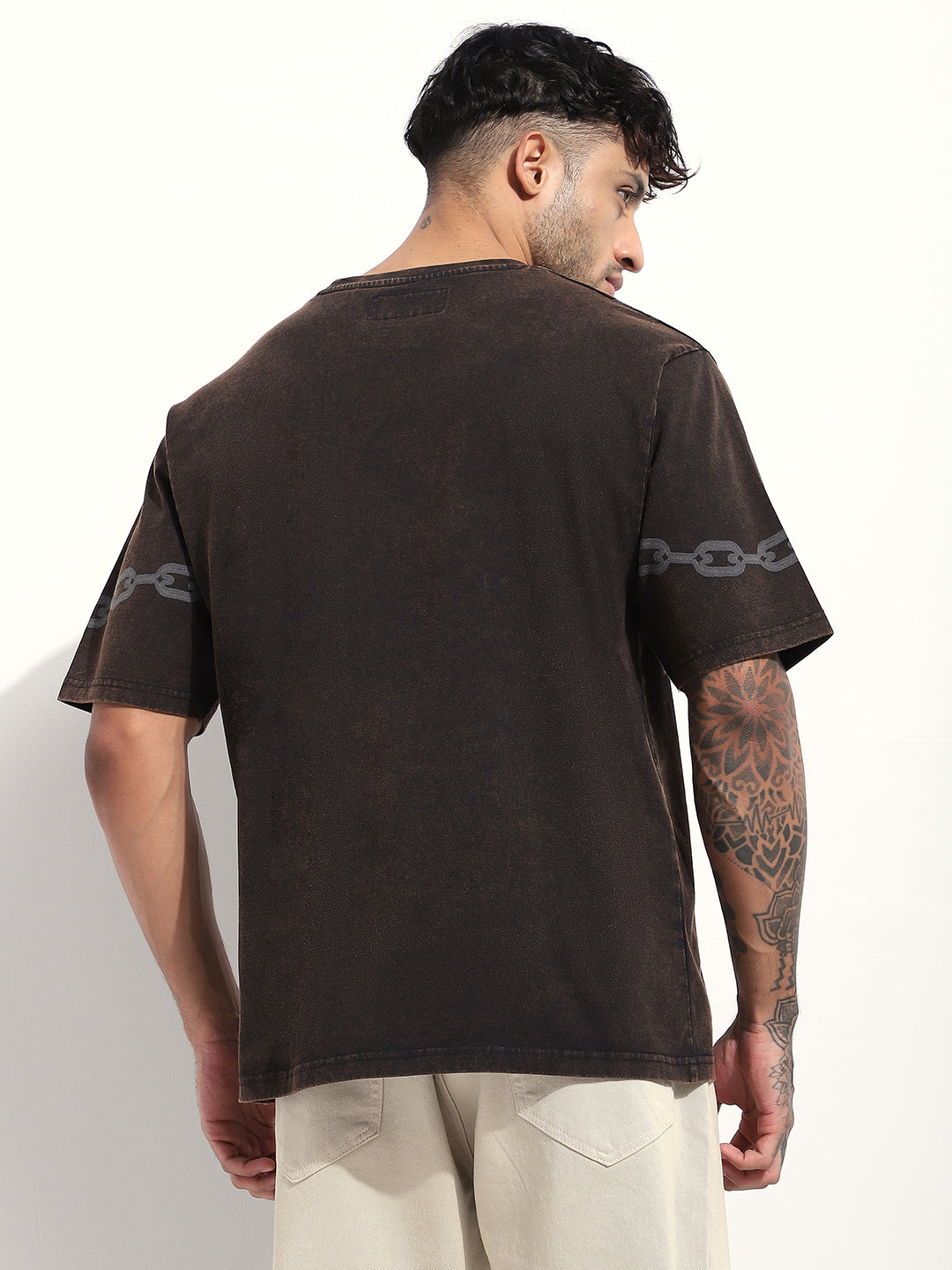 Mens Half Sleeve Round Neck Printed Oversized Fit Tshirts