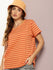 Womens Half Sleeve Round Neck All-Over Striped Boxy Fit Tshirts