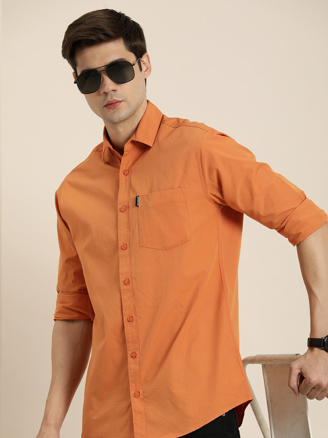 Mens Plain Full Sleeve Shirt With Pocket