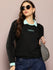Womens Full Sleeve Polo Neck Printed Oversized Fit Tshirts