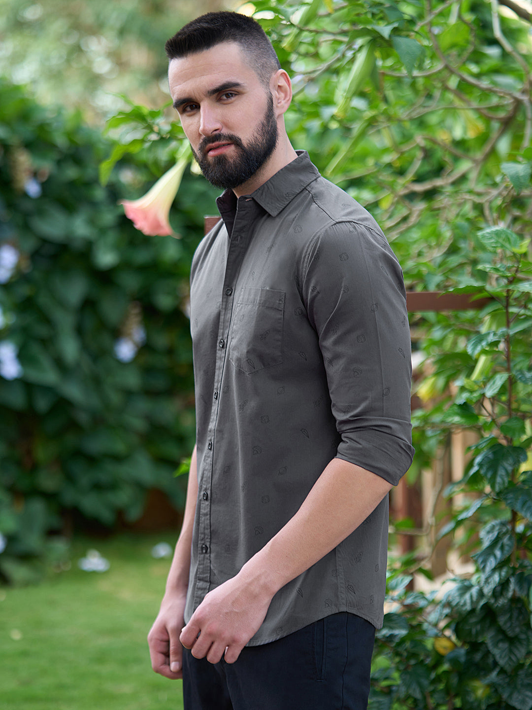 Men All Over Printed Full Sleeve Shirt With Pocket