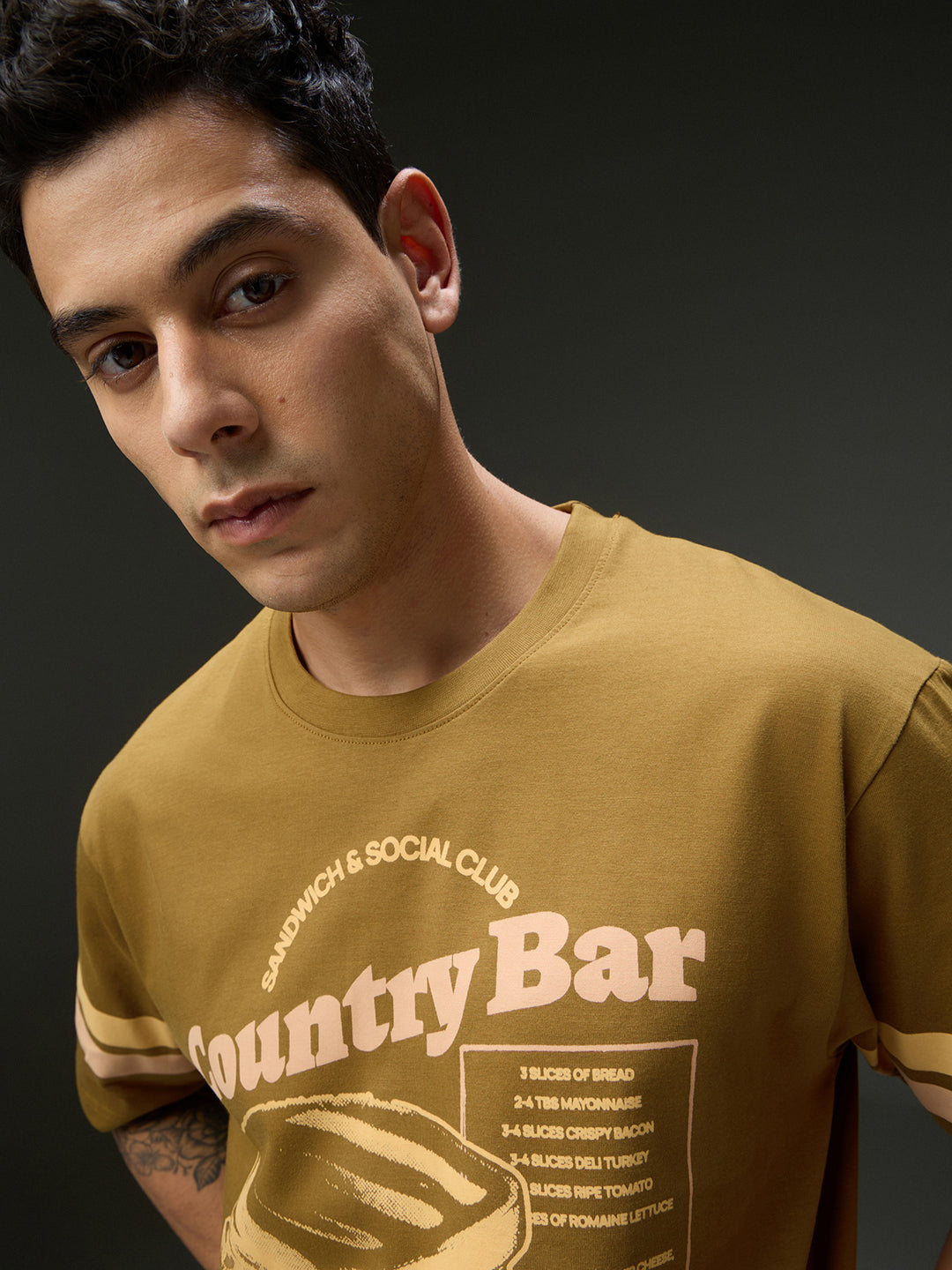 Mens Round Neck Half Sleeve Printed Oversized Fit Tshirt