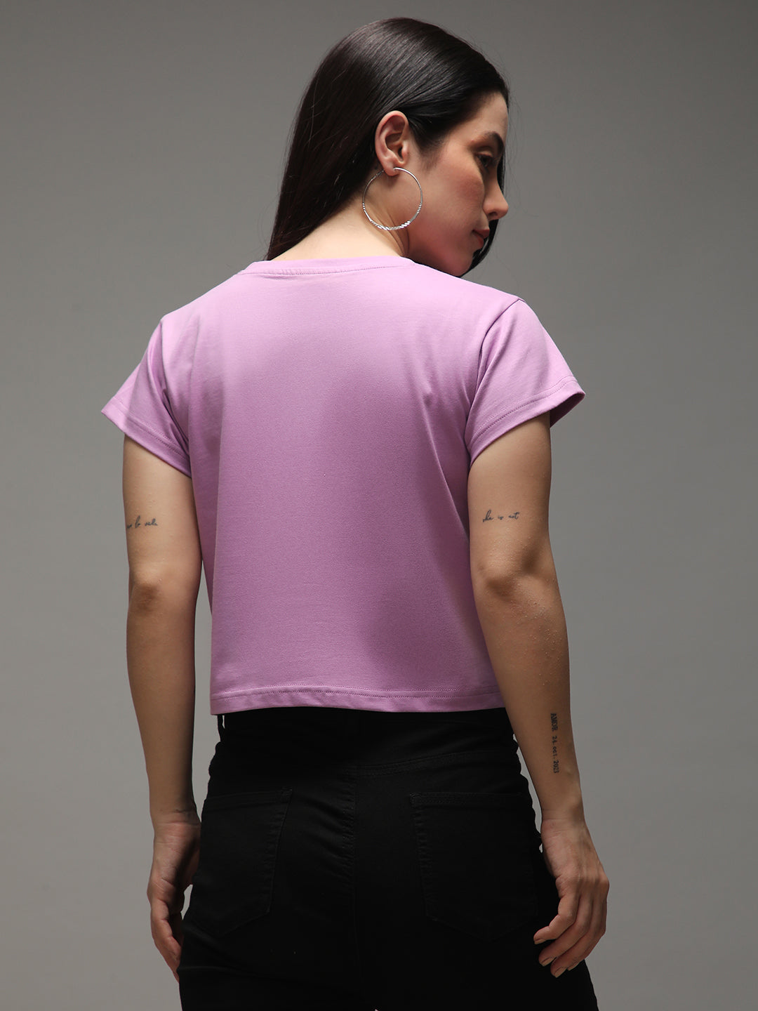 Womens Half Sleeve Round Neck Printed Regular Fit Tshirts