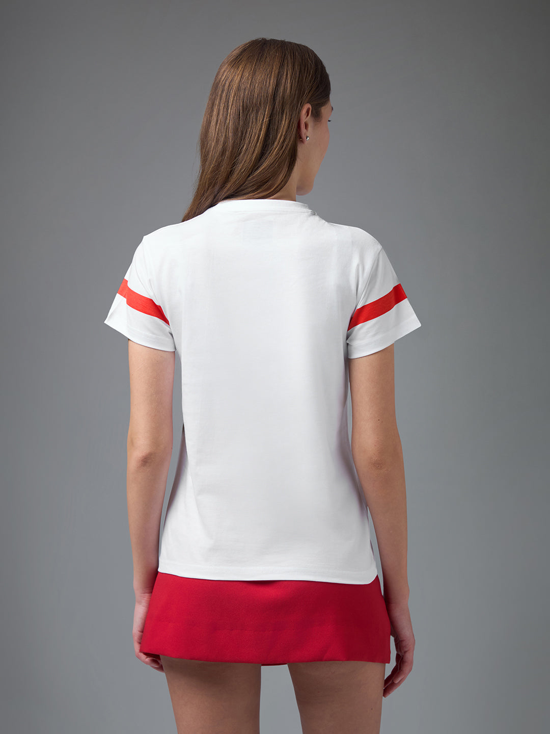 Womens Printed Round Neck Regular Fit Tshirt