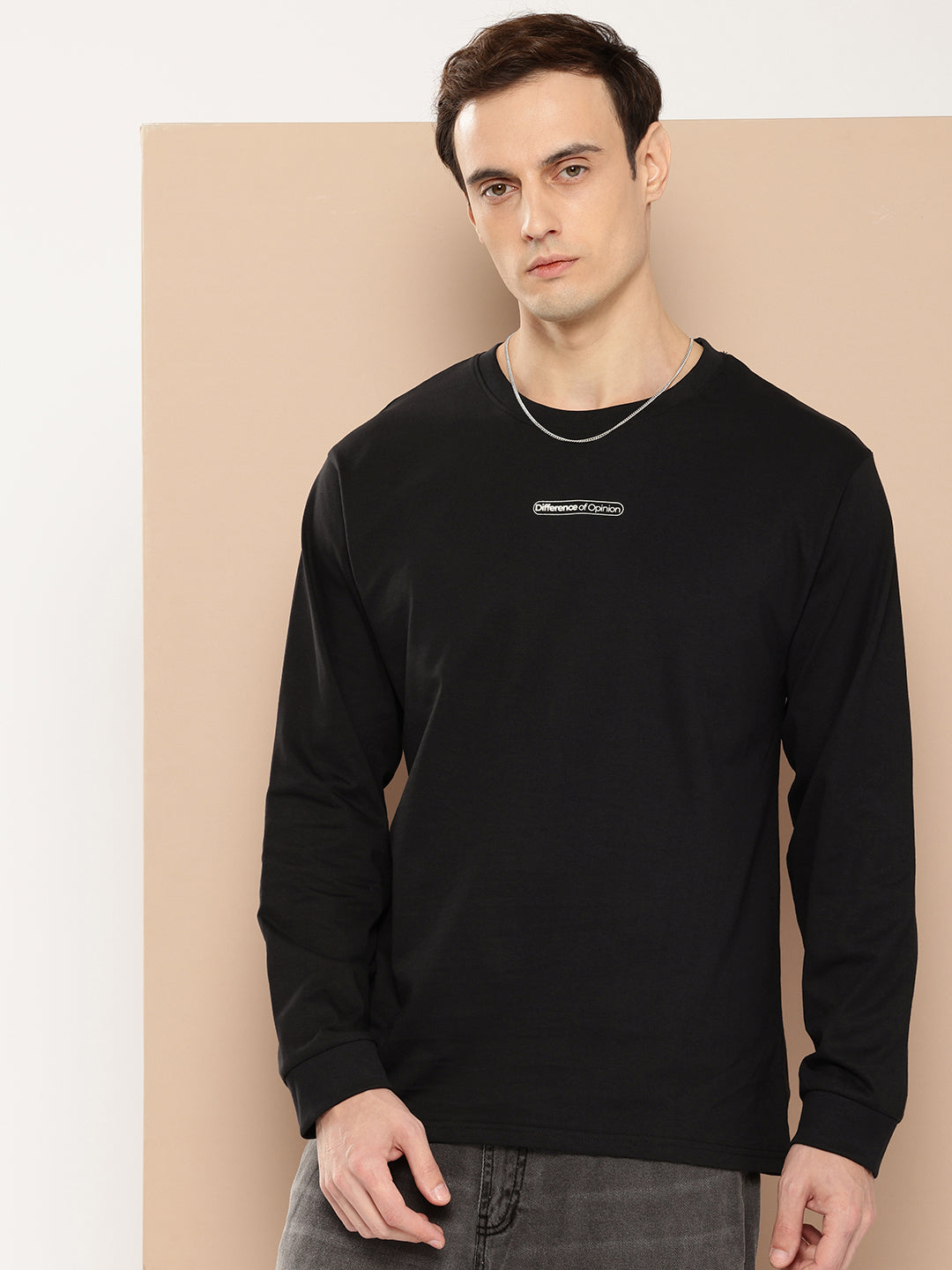 Mens Full Sleeve Round Neck Back Printed Oversized Fit Tshirts