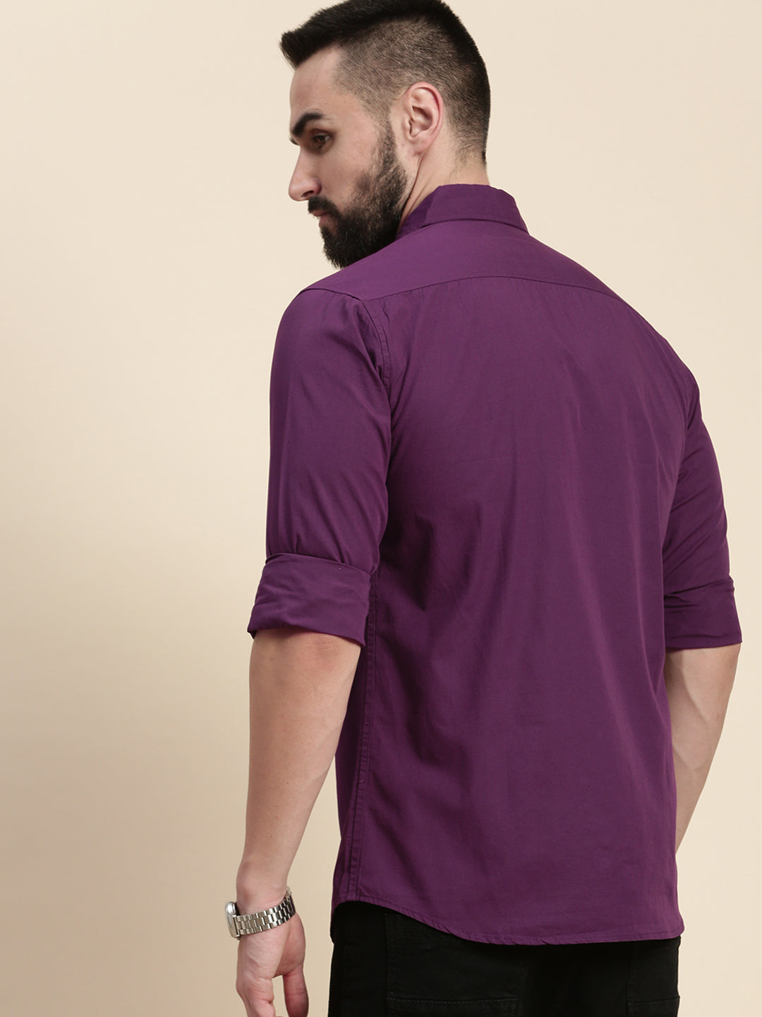 Mens Plain Full Sleeve Shirt With Pocket