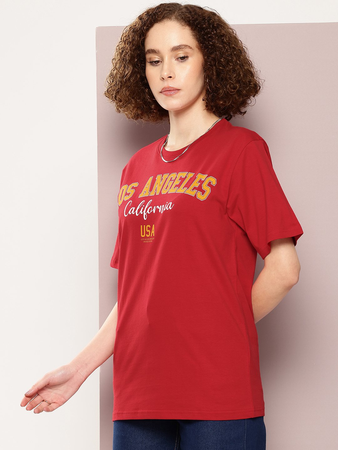 Womens Half Sleeve Round Neck Oversized Fit T-Shirts