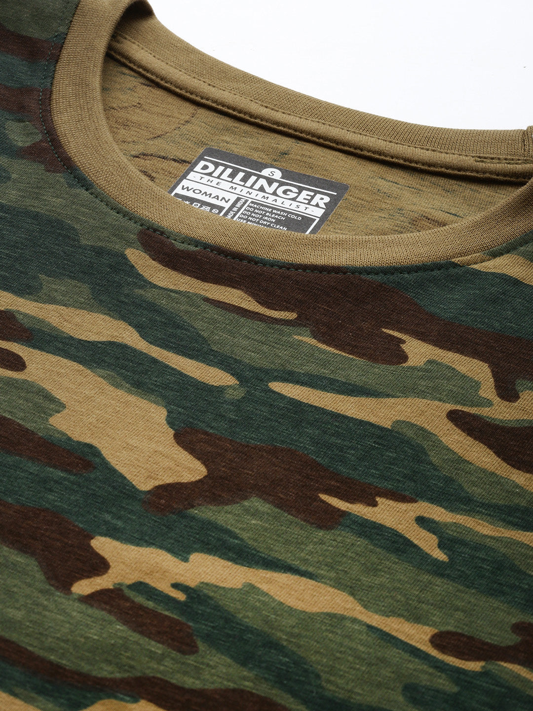 Womens Full Sleeve Round Neck All-Over Printed Oversized Fit Tshirts