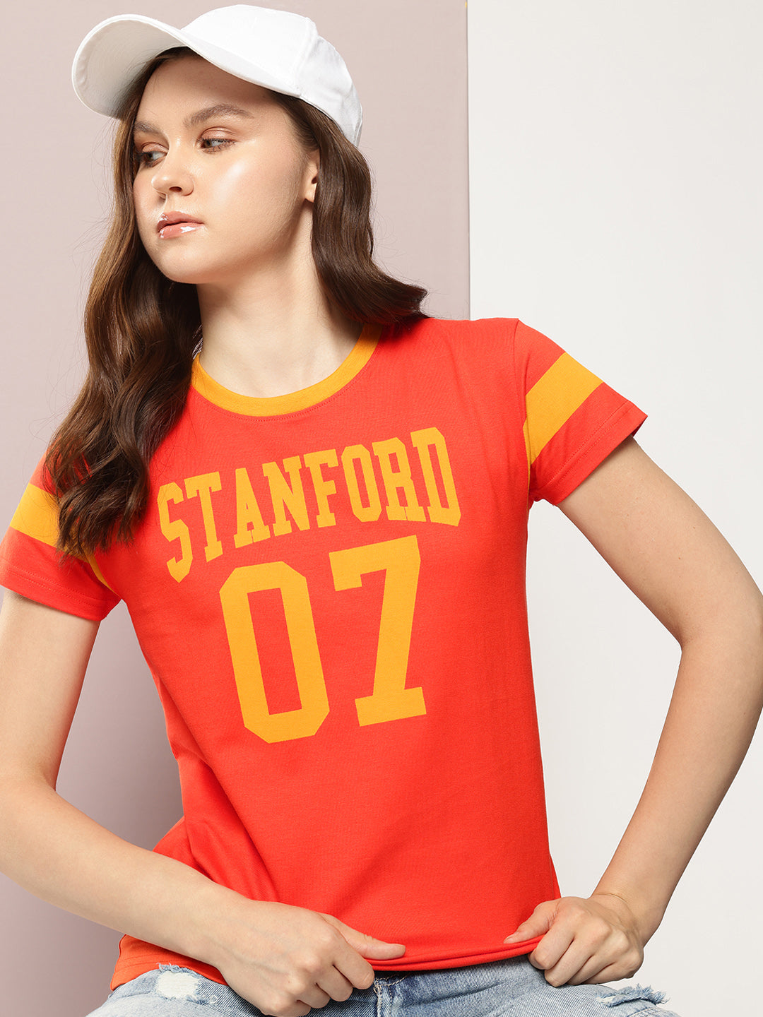 Womens Half Sleeve Round Neck Printed Regular Fit Tshirts