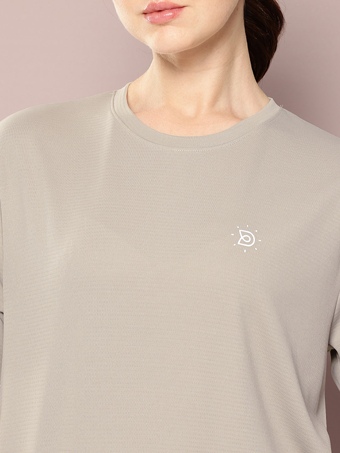 Womens Short Sleeve Round Neck Oversized Polyster Tshirt