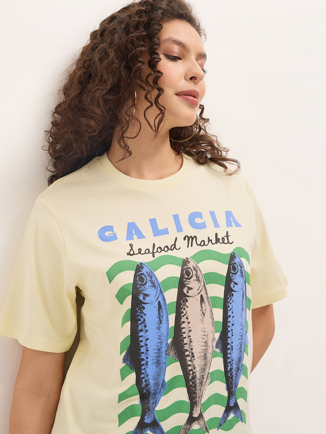 Womens Half Sleeve Round Neck Printed Oversized Fit Tshirts