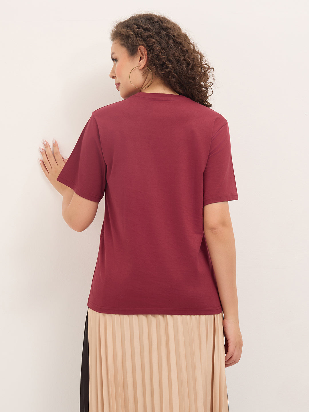 Womens Half Sleeve Round Neck Printed Oversized Fit Tshirts