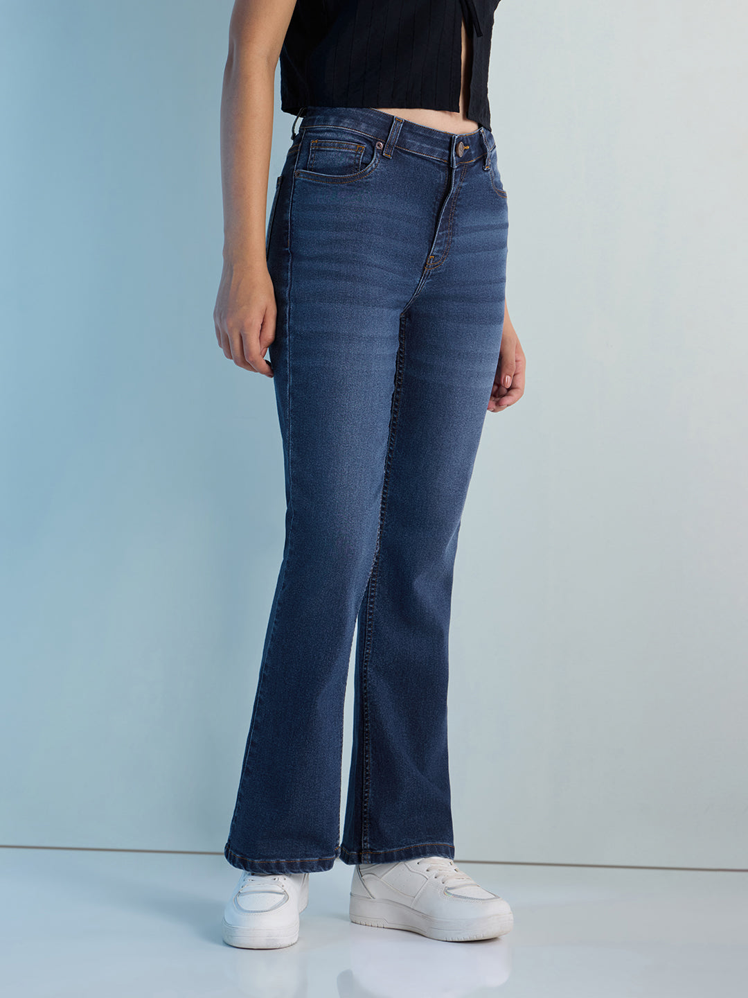 Womens Boot Cut Strech Denim Jeans Pant