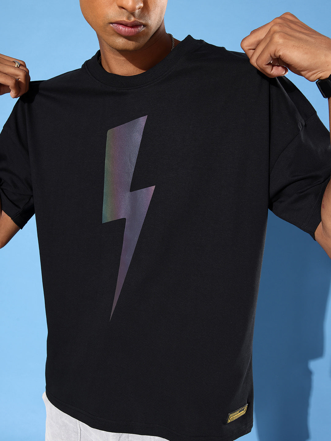 Mens Half Sleeve Drop Shoulder Printed Oversized Fit T-Shirts