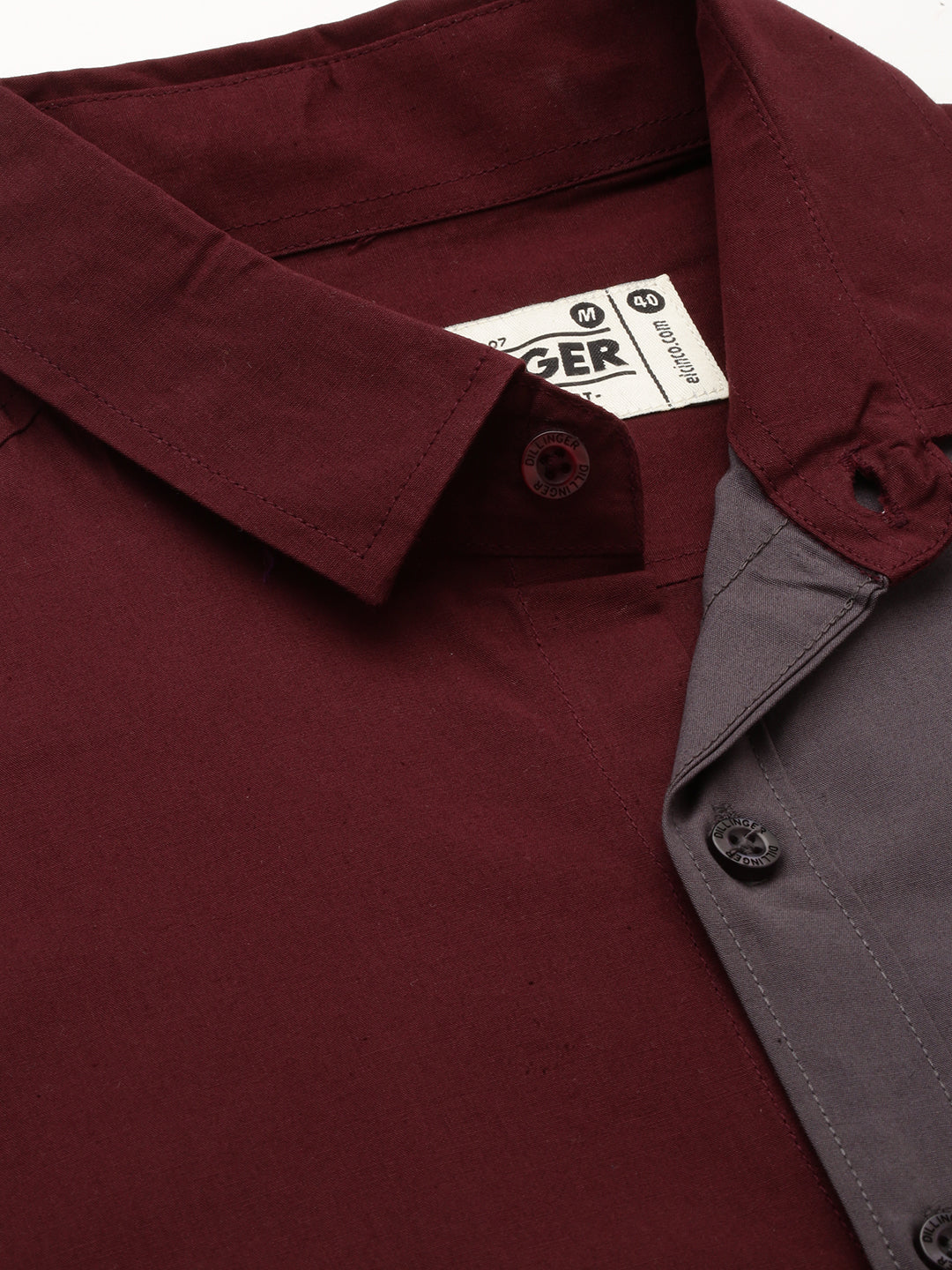 Mens Colourblocked Full Sleeve Shirt With Pocket