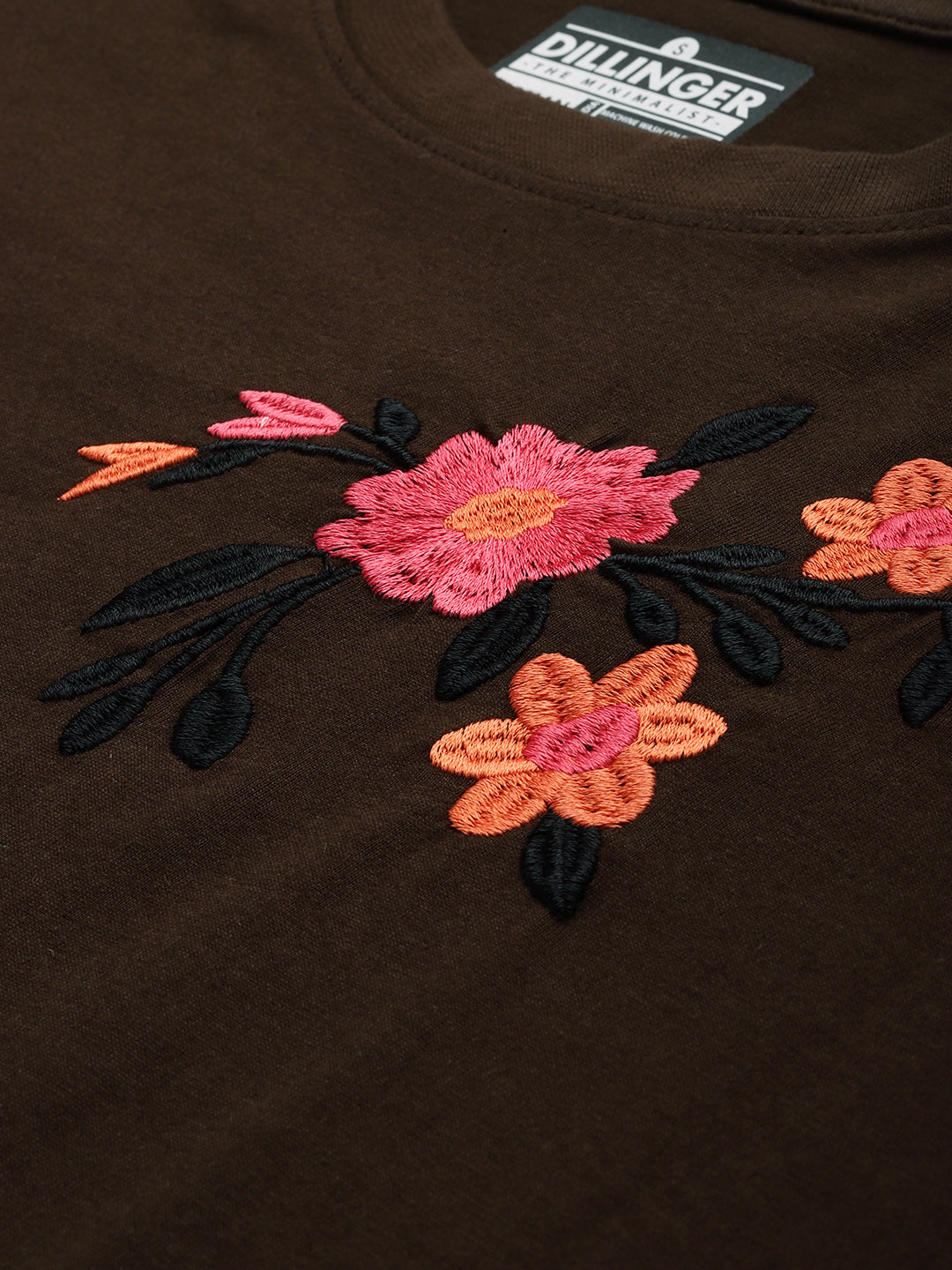 Womens Half Sleeve Round Neck Embroidered Oversized Fit Tshirts