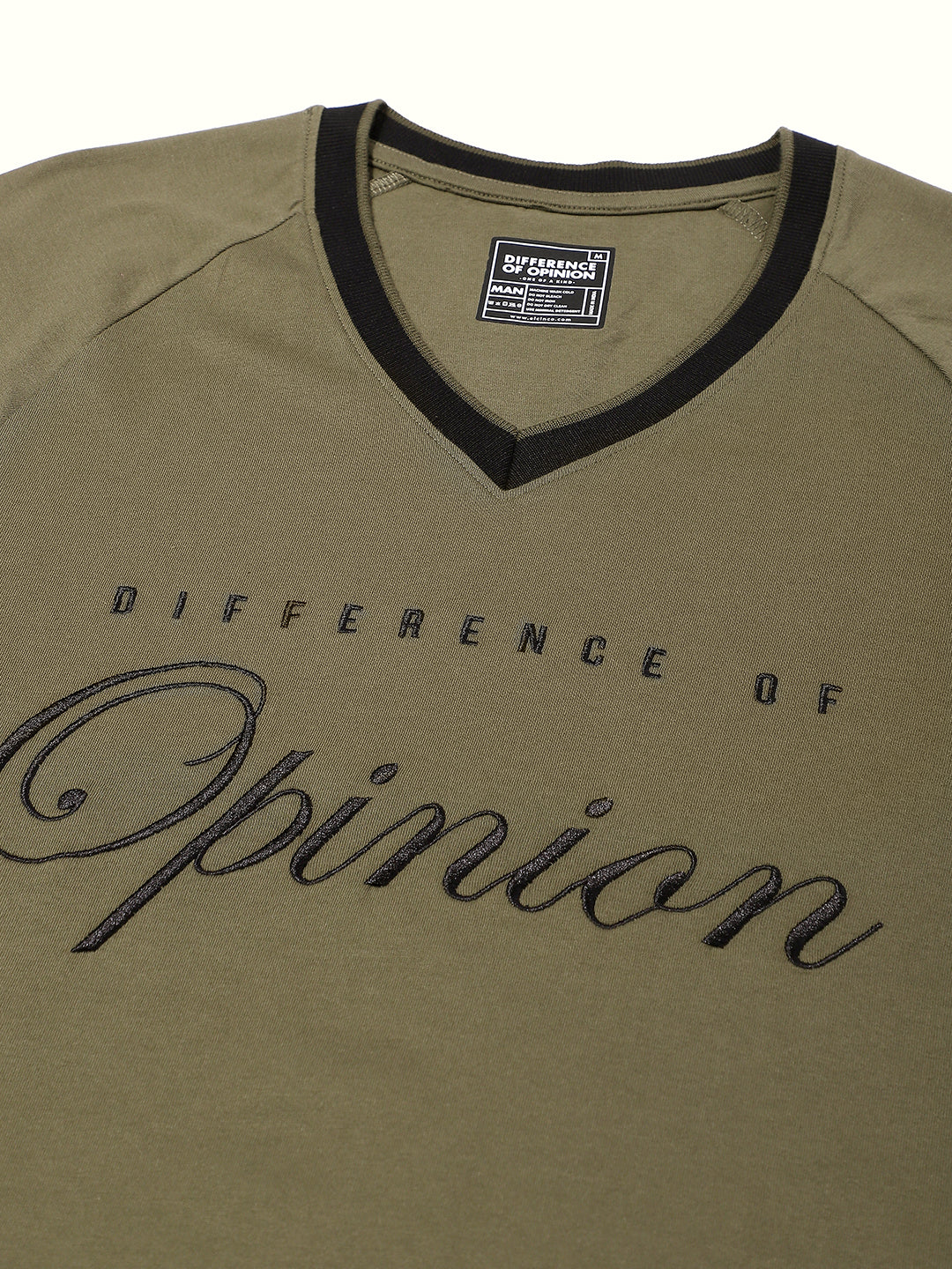 Mens Half Sleeve V-Neck Embroidered Oversized Fit Tshirts