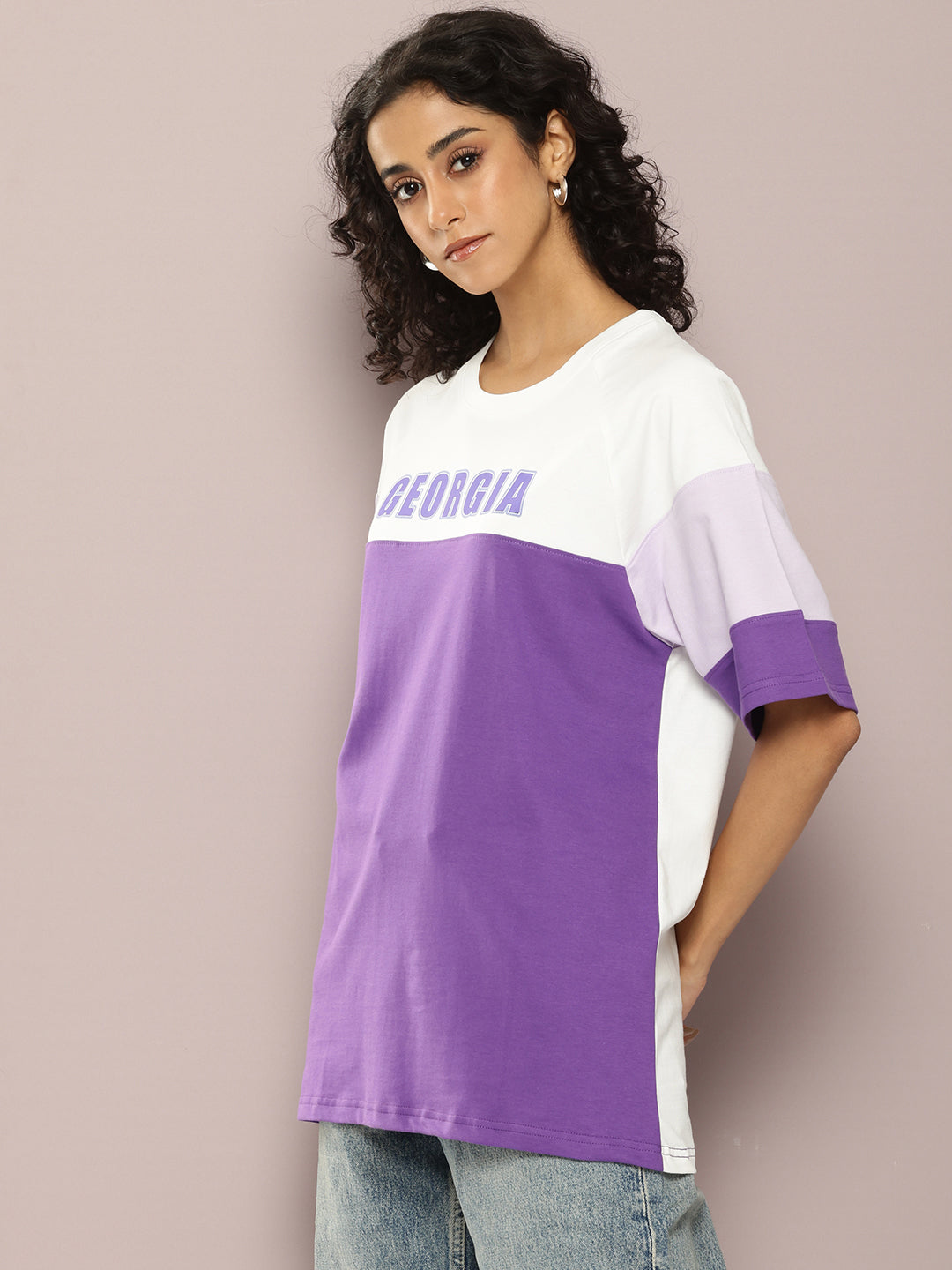 Womens Half Sleeve Round Neck Printed Oversized Fit Tshirts