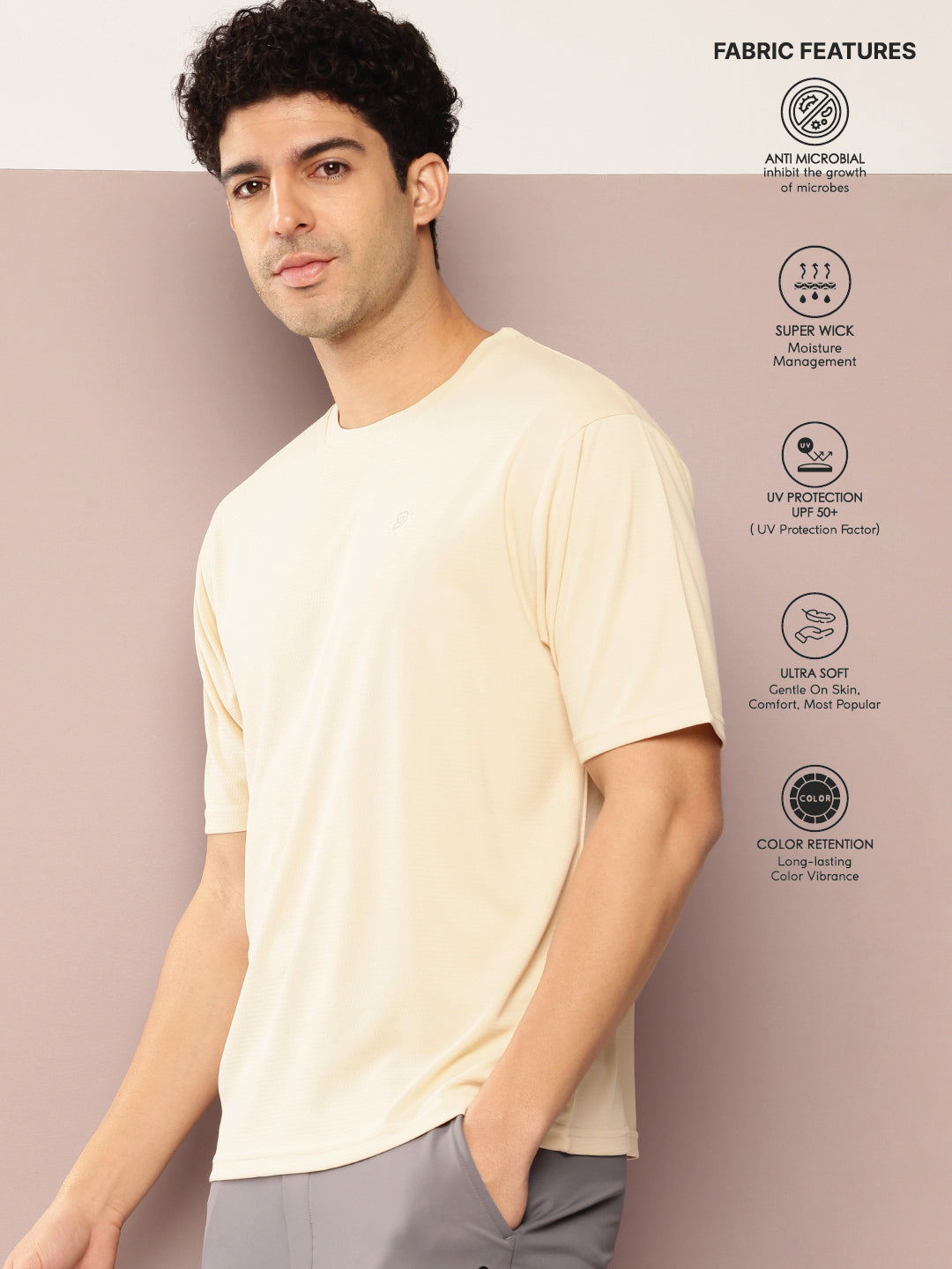 Mens Short Sleeve Round Neck Oversized Polyster Tshirt