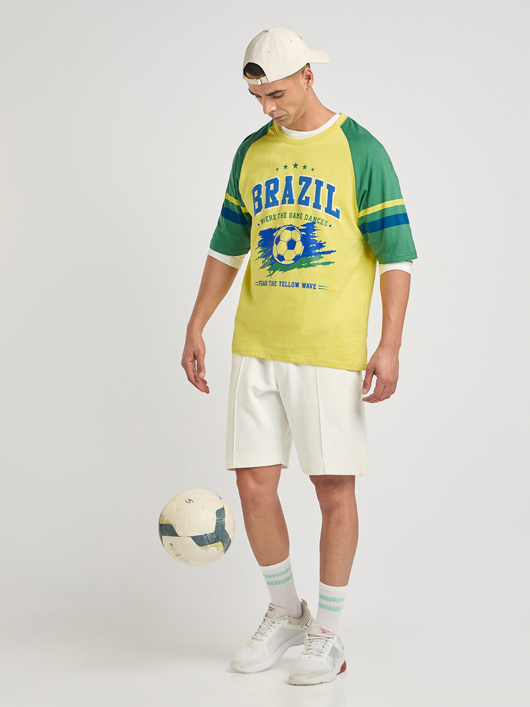 Mens Foot Ball Team Printed Oversized Raglan Sleeve Tshirt