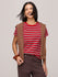 Womens Striped Regular Fit Cotton T-Shirt