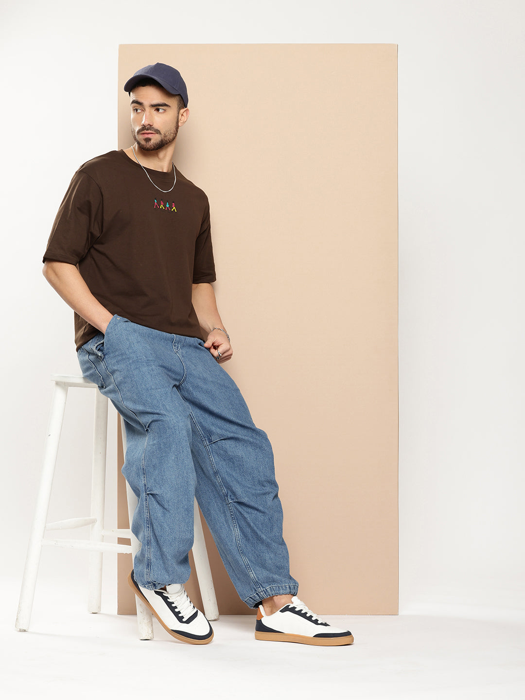 Mens Half Sleeve Round Neck All-Over Printed Oversized Fit Tshirts