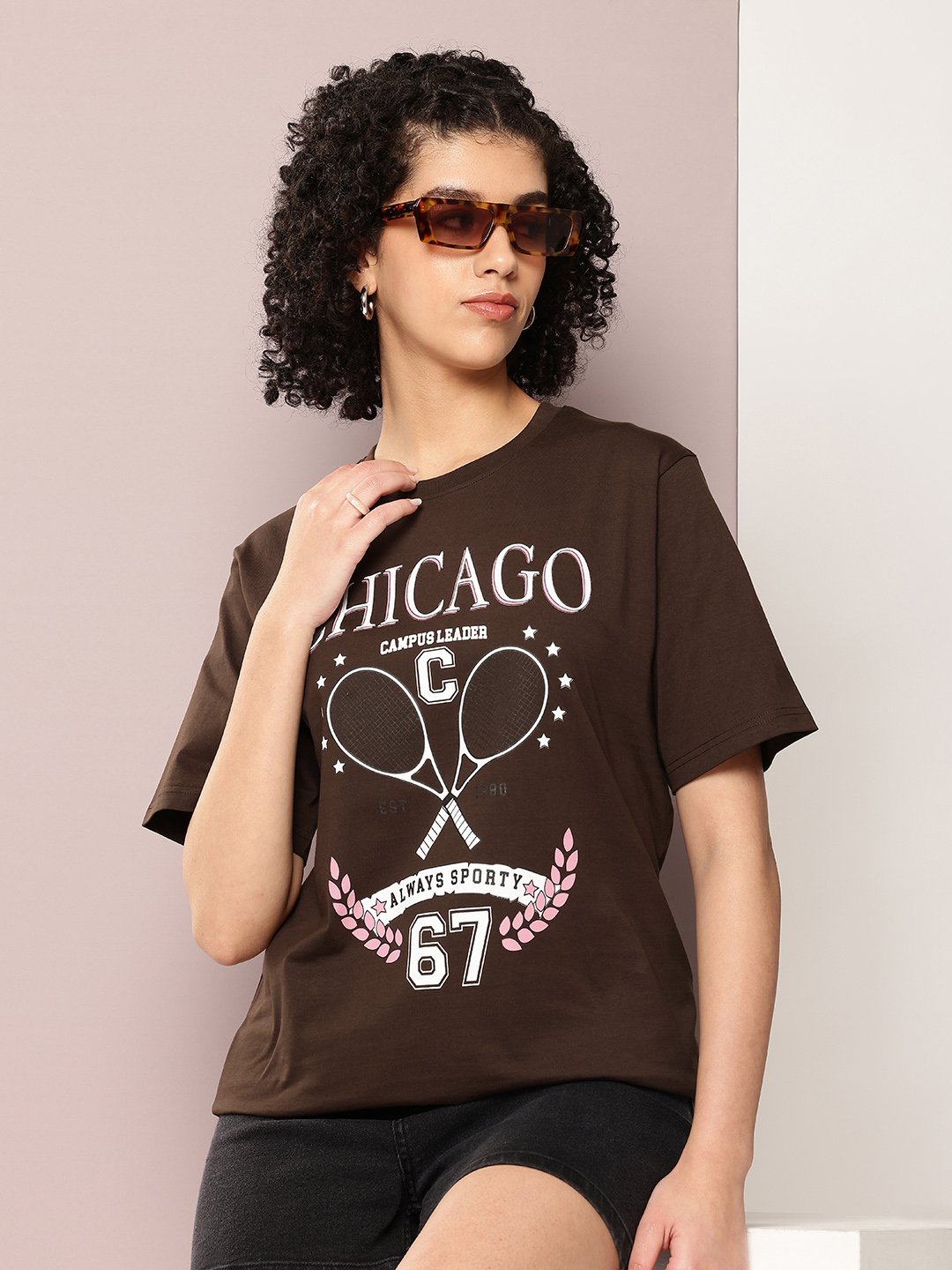 Womens Half Sleeve Round Neck Oversized Fit T-Shirts