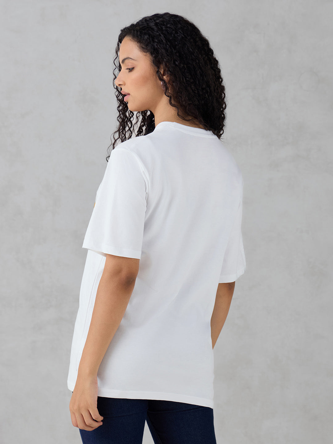 Womens Half Sleeve Printed Oversized Fit Tshirt